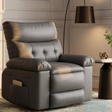 Garvee 22" Widen Recliner Chairs with Heat and Massage - 360° Swivel Lazy Boy Recliner Chair for Adults- Manual Rocking Chair with Cup Holder for Living Rooms, Bedrooms, and Nurseries - Gray - Gray