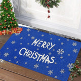 Garvee Front Door Mat Indoor Non-Skid Door Mat Christmas Welcome Doormat Xmas Floor Mats Washable Outdoor Indoor Decorative Xmas Door Mat for Bedroom Living Room Kitchen Nursery, 20" x 32" Blue - Merry Christmas Blue