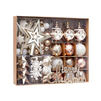 Garvee 70 Pcs Christmas Ball Ornaments Set, Christmas Ball Shatterproof Hanging Tree Ornament Assortment Set, Merry Christmas Sign & Top Tree Toppers, Xmas Outdoor Party Home Decor, Champagne