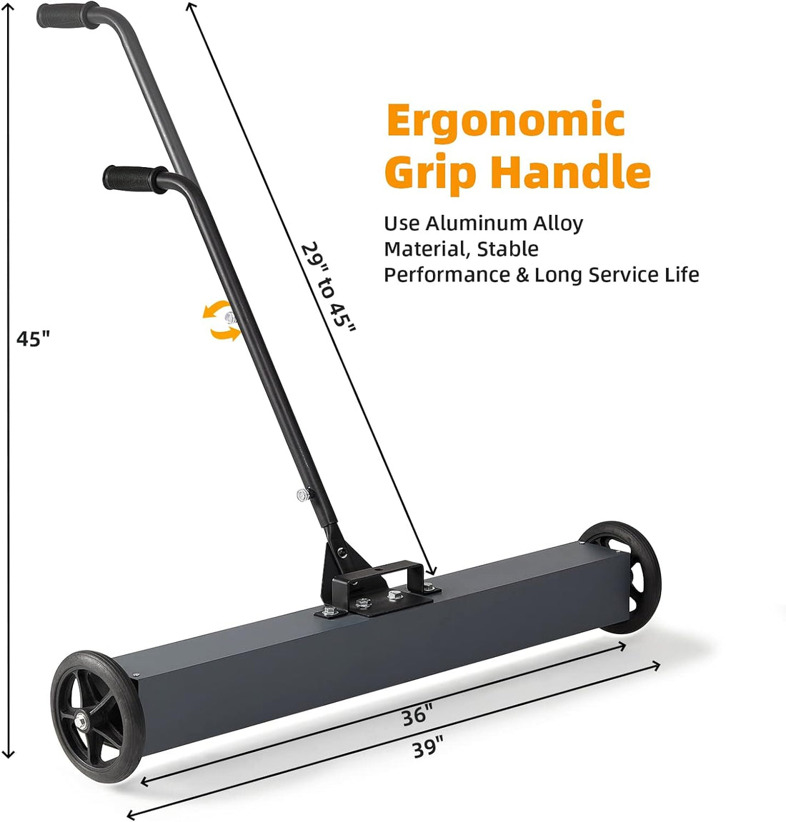 Garvee 36" Heavy Duty Sweeper, 50 Lbs Rolling Magnetic, Floor Use