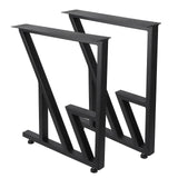Garvee Metal Table Legs 28"x124" - Heavy Duty, Black Industrial Rustic Design, for Dining, Coffee, Writing, and Garden Tables (2PCS) - Black - Rectangle
