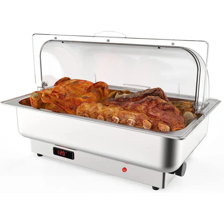 Garvee 9.5QT(1×1/1Pan)Electric Chafing Dish Set with Temperature Control , Stainless Steel Buffet Servers and Warmers, for Catering