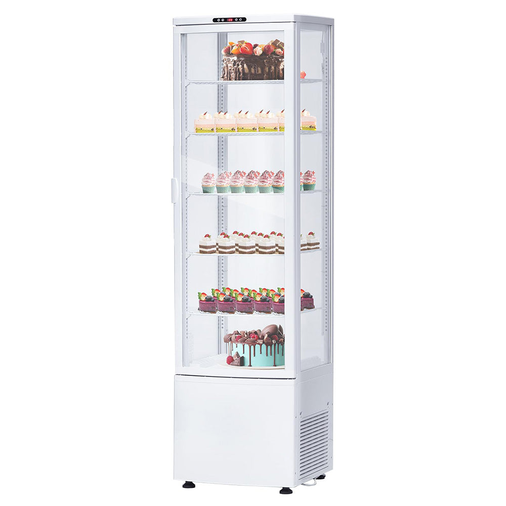 Garvee Commercial Cake Display Refrigerator, 9.8 Cu.FT Single-Door Merchandiser with Interior LED Lighting, Double-Layered Glass, Countertop/Floor Refrigerator, 110v