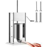 Garvee Stainless Steel Sausage Maker - Fast/Slow Speed, Easy to Clean, Tabletop Manual, Dual Exhaust Valves, Ideal for Restaurants and Homes，Makes Pepperoni, Salami and More,7L - Desktop manual type