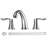 Garvee Bathroom Faucet, 8 Inch Bathroom Faucets for Sink 3 Hole, Widespread Oil Rubbed Bronze Bathroom Faucet with Pop up Drain and cUPC Lead-Free Hose - Chrome / 1 Pack - Chrome