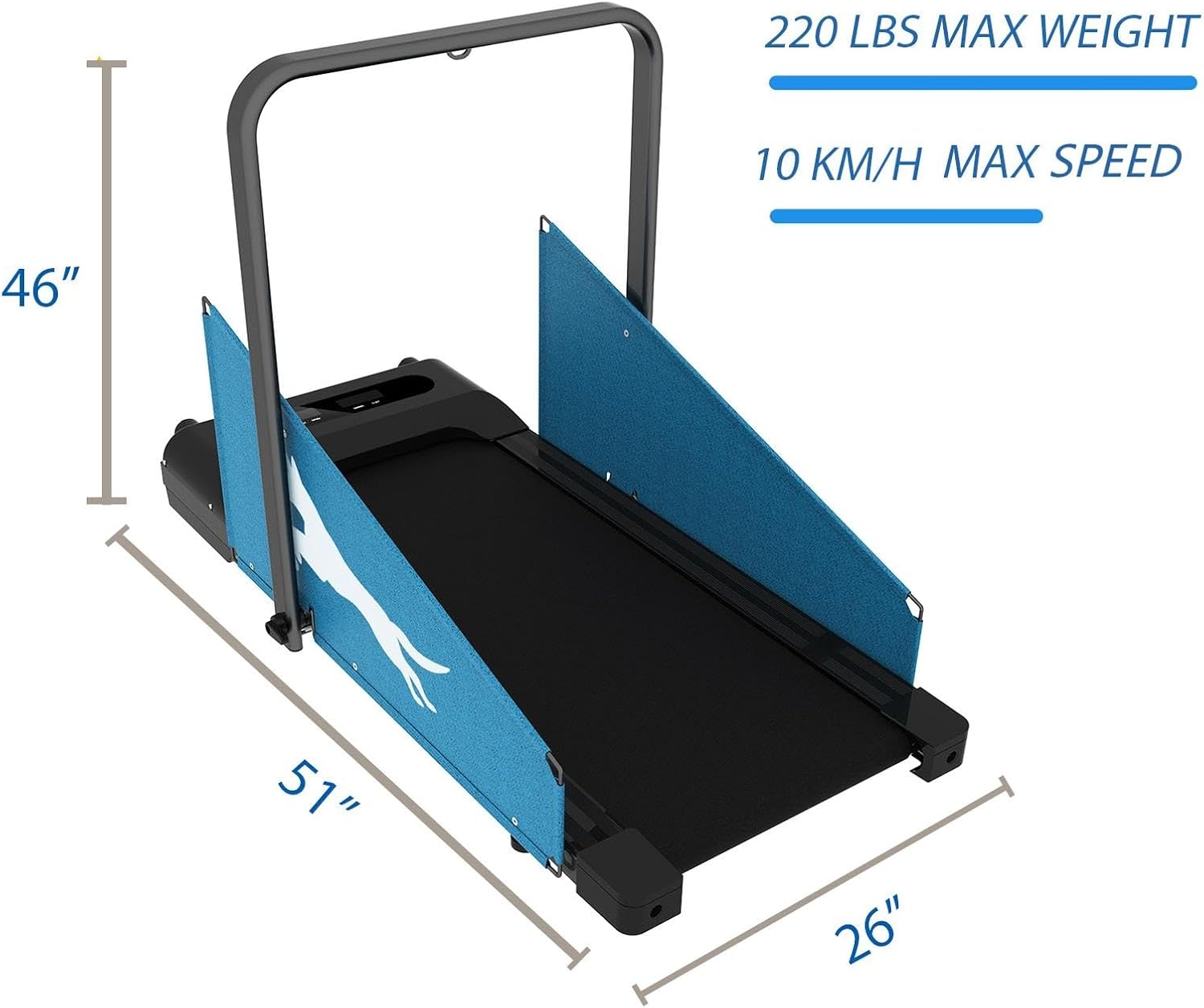 Garvee 2 in 1 Dog Treadmill with LED Display for, 2.5 Hp Foldable Pet Treadmill for Doggy Running Machine, Foldable Pet Pacer Treadmill Pad for Small and Medium Dogs Home Use, Blue