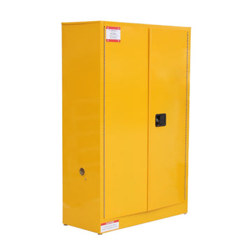Garvee 45 Gal Flammable Safe Cabinet, 43" x 18" x 65" Galvanized Steel Flammable Liquid Storage Cabinet With 1 Shelf, 2 Manual Closing Doors