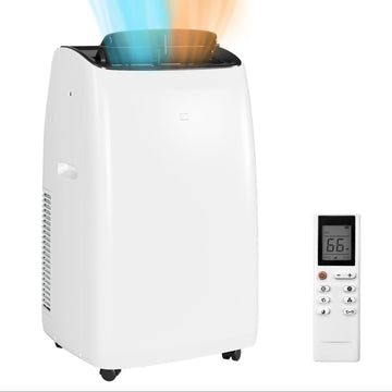 14000 BTU inverter portable air conditioner, quiet heating & cooling for 550-750 sq.ft, white finish