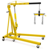 Garvee Engine Hoist with Lever, 2 Ton 4000 Lbs Heavy Duty Folding Cherry Picker Engine Lift Hydraulic Tilting Engine Shop Crane with 6 Iron Caster Wheels Telescopic Boom Hitch,Yellow - Yellow