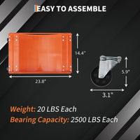 Garvee Car Dolly Set of 4, 10,000 LBS Capacity, Wheel Dollies for Moving Vehicles, Steel Platform, Black