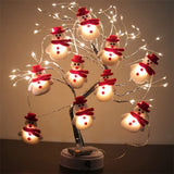 Garvee Christmas String Lights，Christmas Decorations Christmas Snowman/Deer/Santa Claus String Lights，5.4 ft 10 Lights Battery Operated Waterproof for Xmas Garden Bedroom Party Christmas Snowman