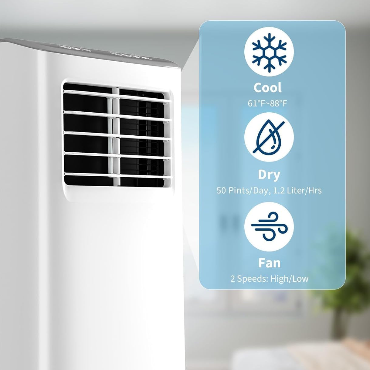 Garvee 8000 BTU Portable Air Conditioner, 3-in-1 Dehumidifier Fan, 24h Timer, Cools 350 Sq Ft, Remote Control, Efficient Cooling for Bedroom Home White