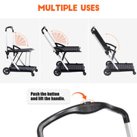 Folding Shopping Cart with Wheels, Multi Use Functional Collapsible Carts with Storage Gate, Mobile Folding Trolley