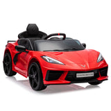 Garvee Ride - P Series: 12V Kids Ride on Car Licensed Corvette Battery Powered Car Toddles Electric Sports Car Toy with Remote Control, Visual Dashboard, LED Lights, Music, Gifts for Boys Girls, Red - Red