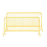 Garvee 2 Pack Interlocking Steel Barricade Heavy-Duty Metal Barricade with Removable Bridge Feet for Outdoor Event Crowd Control 8.5 ft Rust-Proof Powder Coated