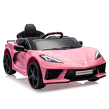 Garvee Ride - P Series: 12V Kids Ride on Car Licensed Corvette Battery Powered Car Toddles Electric Sports Car Toy with Remote Control, Visual Dashboard, LED Lights, Music, Gifts for Boys Girls, Pink - Pink
