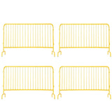 Garvee 4 Pack Interlocking Steel Barricade Heavy-Duty Metal Barricade with Removable Bridge Feet for Outdoor Event Crowd Control 8.5 ft Rust-Proof Powder Coated