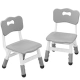Garvee Set of 2 Kids Chairs in 3 Level Height Adjustable Design Suitable for Age 2-6 for Home Family Classroom Nursery Indoor Use, Grey - Grey