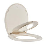 Garvee Toilet Seat, Round Toilet Seat with Toddler Seat Built in, Potty Training Toilet Seat Round Fits Both Adult and Child, with Slow Close and Magnets- Round Almond - Almond