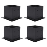 Garvee 6x6 Post Base Wood Post Brackets Heavy Duty Powder-Coated Black for Decks Pergolas Fences Mailbox Mount 5.5x5.5 in