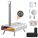 Garvee Outdoor Pizza Oven, 12" Portable Pizza Oven Outdoor, Wood Pellet Pizza Ovens with Pizza Stone, Pizza Peel, Thermometer and Carry Bag, Stainless Steel Pizza Maker Grill for Outside Backyard Camping