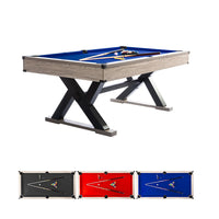 Garvee 7.4 ft Pool Table Heavy Duty X-Shape Metal Legs Complete Set for Home Game Room Blue Cloth