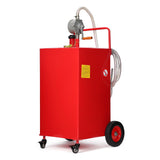 Garvee 50 Gal Fuel Caddy With Manual Pump Heavy Duty Gasoline Diesel Transfer Tank On Wheels Red - Red