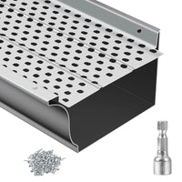 Garvee Gutter Guard, 5 inch Aluminum Gutters for House Cover, 7 PCS 104 ft Total Length, 0.157'' Hole Diameter & 0.02'' Thick Gutter Guards with Scissors &Gloves Fits Any Roof or Gutter Type