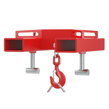 Garvee Forklift Lifting Hook Attachment, 6600 lbs Capacity, with Swivel Hook and 2 T-Bolts, Ideal for Converting Your Forklift into a Mobile Crane, Red