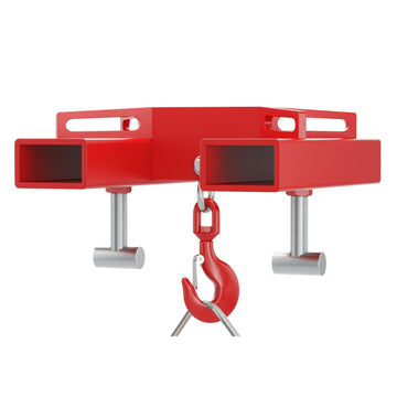 Garvee Forklift Lifting Hook Attachment, 6600 lbs Capacity, with Swivel Hook and 2 T-Bolts, Ideal for Converting Your Forklift into a Mobile Crane, Red