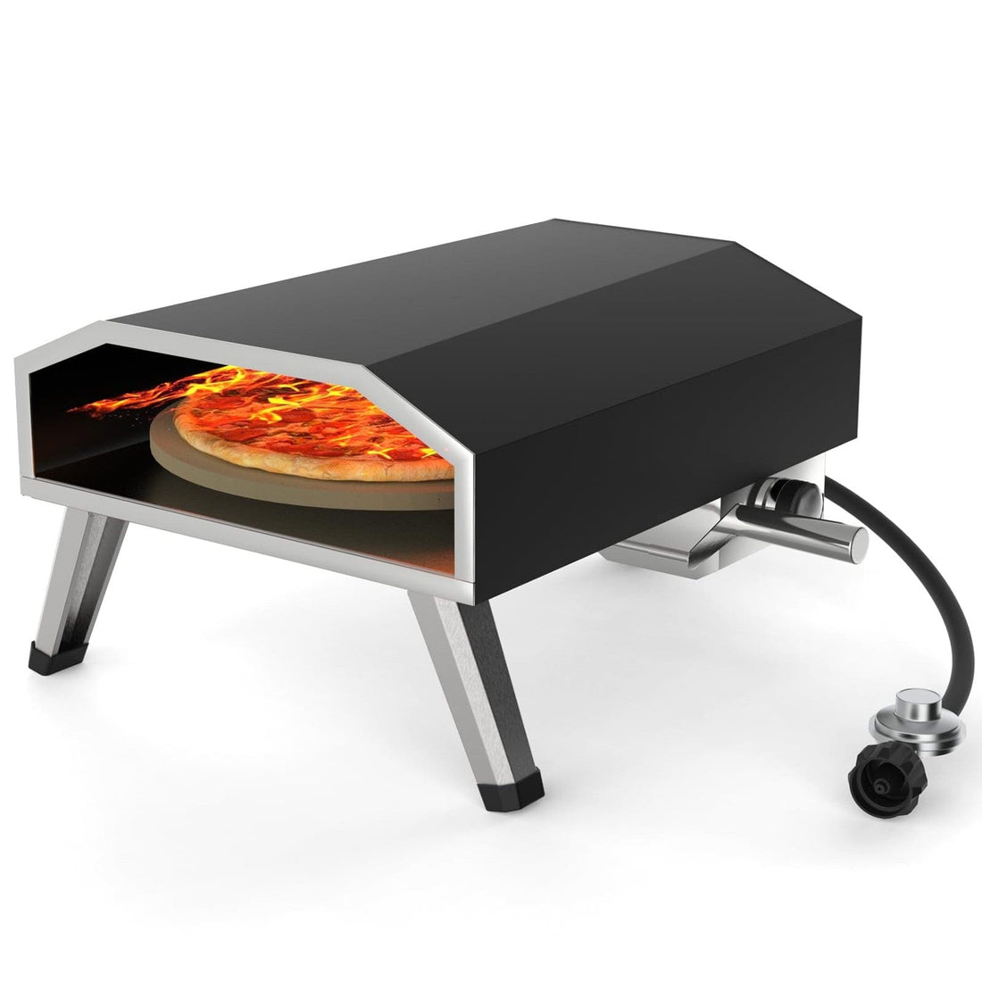 16inch 8000W Gas Pizza Oven, 1000°F, Auto-Rotate, Outdoor