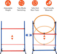 Garvee Dog Agile Course Backyard Set - Complete Obstacle Kit with Adjustable Hurdles & Tunnel - Durable ABS & Tear-Resistant Fabric - Portable Storage Bags - Indoor & Outdoor Training