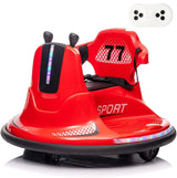 Garvee Kids Electric Bumper Car w/ Remote, Music, Lights, 360 Spin - Red - Red