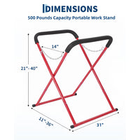 Garvee 36"x31"x41" Portable Workbench - Folding Heavy-Duty Automotive Fender Bumper Stand with Adjustable Padded Support, Powder-Coated Black, 1 Pack