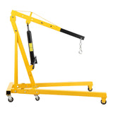 Garvee 4000LB Folding Engine Crane Engine Hoist Cherry Picker 2Ton Ship Crane Heavy Duty Steel Lift Garage Workshop Auto Repair Foldable Stand 6 Caster - Yellow - Yellow