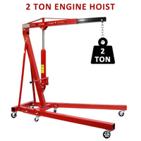 1 Ton Folding Engine Hoist, 2200 LBS Lift for Shop Use - GARVEE