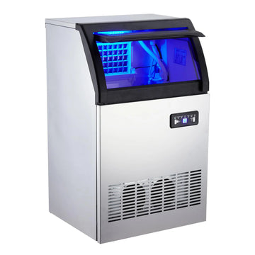 Garvee Ice Maker, 155 Lbs/24H, 33 Lbs Storage, Stainless Steel, LED Display, Undercounter, Freestanding for Bars, Cafes, Businesses