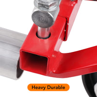 Garvee 4Pcs Car Wheel Dolly Hydraulic Tire Jack 12'' Wheel Vehicle Positioning Jack Red for Auto Repair Garage Towing