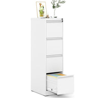 Garvee 4-Drawer File Cabinet with Lock, Heavy Duty Vertical Filing Cabinets for Home Office, Secure Locking Metal Steel Storage Cabinet for Letter/Legal Size File, Assembly Required, White