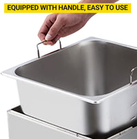 Garvee 22L Electric Countertop Fryer Stainless Steel Deep Fryers, for Restaurant Home Use with Extra Large Frying Basket and Lid