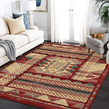 Garvee Modern Abstract Area Rug 10x13 Non-Shedding Non-Slip Synthetic Fibers Boho Rug for Living Room, Bedroom, Kitchen - Orange