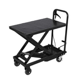 Garvee Hydraulic Lift Table Cart, 500lbs Capacity 28.4" Lifting Height, Manual Single Scissor Lift Table with Non-Slip Pad, Elevating Hydraulic Cart for Material Handling and Transportation, Black - Black