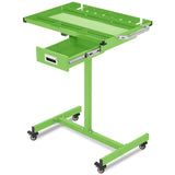 Garvee Rolling Work Table Heavy Duty Steel Adjustable Workbench with Wheels for Garage Workshop 35-45 Inch Height Black - Green