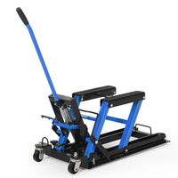 Garvee Hydraulic Motorcycle Lift Jack - 1500 lbs Capacity ATV Scissor Jack with 4.7"-14.57" Height Adjustment, Non-Slip Platform for Motorcycles, ATVs, and UTVs, Black Blue