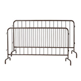 Garvee 2 Pack Interlocking Steel Barricade 8 ft Heavy-Duty Metal Barricade Rust-Proof Powder Coated Outdoor Event Crowd Control