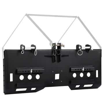 Garvee 1/2" Skid Steer Mount Plate Compatible for Detachable 2" Receiver & Cat1 Connector & 17" 49" Hay Spear & 48'' Pallet Forks, Universal Quick Tach Loader Plate Fits Kubota Bobcat Tractor