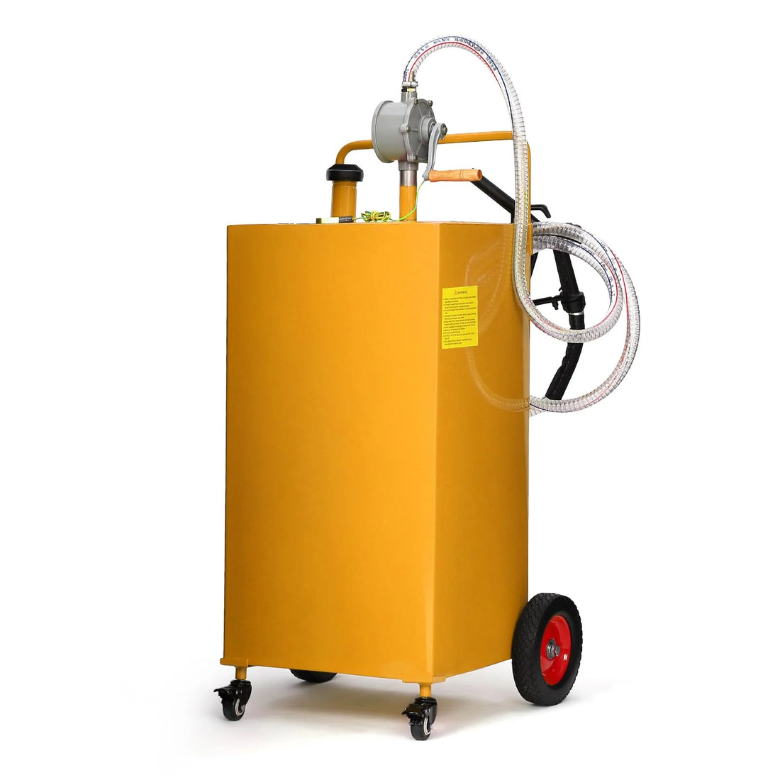 Garvee 50 Gal Fuel Caddy With Manual Pump Heavy Duty Gasoline Diesel Transfer Tank On Wheels Orange
