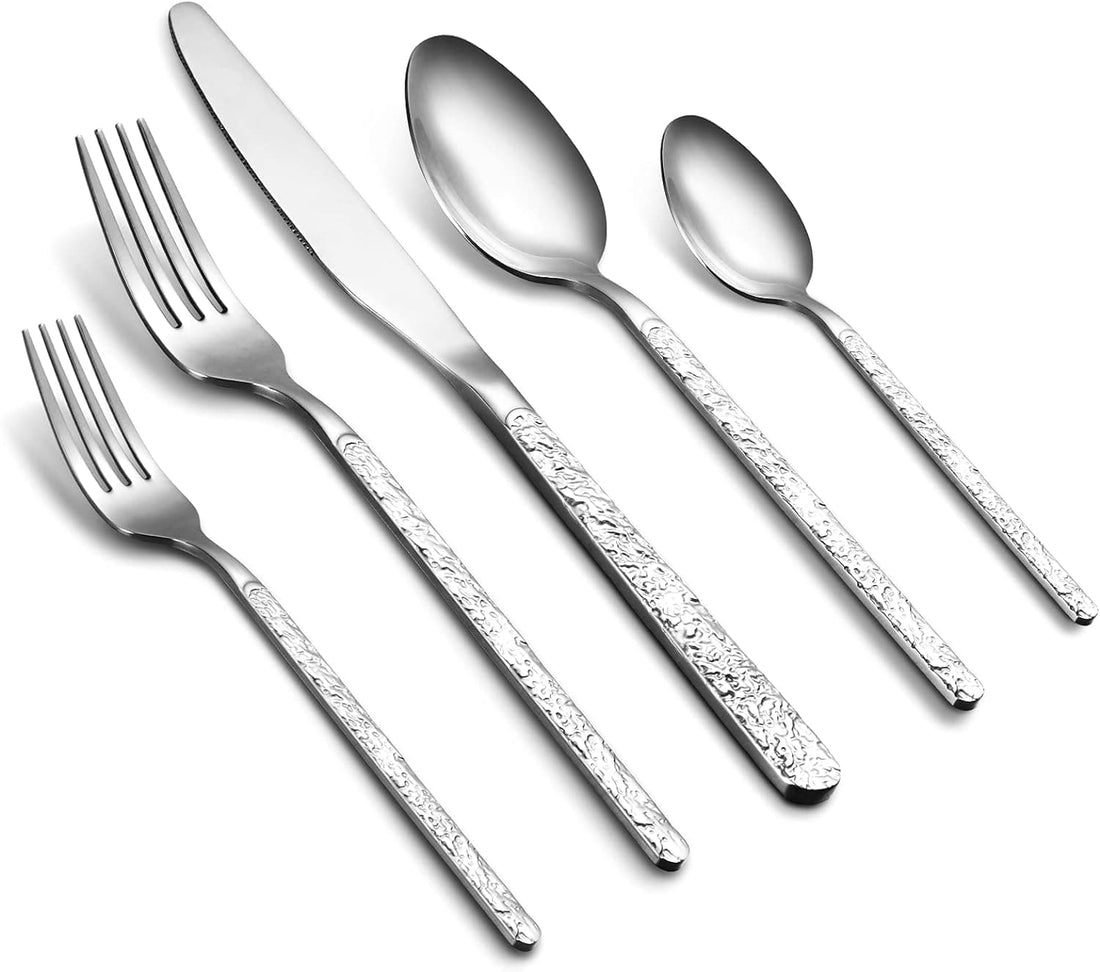 Silverware Set, 30 Piece Premium Stainless Steel Flatware Set, Cutlery Set for Home Kitchen Hotel Restaurant, Service for 6 Tableware Include Knife/Fork/Spoon, Mirror Polished & Dishwasher Safe