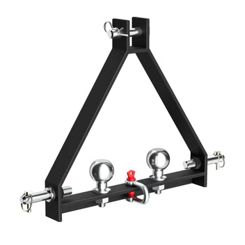 Garvee 3 Point Hitch Receiver with 2 Trailer Hitch Balls for Category 1, Compatible with Kubota, BX, LM25H, WLM Tractor, NorTrac, Yanmar, Kioti, Cat, John Deere