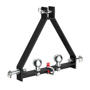 Garvee 3 Point Hitch Receiver with 2 Trailer Hitch Balls for Category 1, Compatible with Kubota, BX, LM25H, WLM Tractor, NorTrac, Yanmar, Kioti, Cat, John Deere